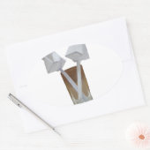 Aanraking van Romance: een vreedzame Valentijnsdag Ovale Sticker (Envelop)