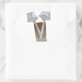 Aanraking van Romance: een vreedzame Valentijnsdag Ovale Sticker (Tas)