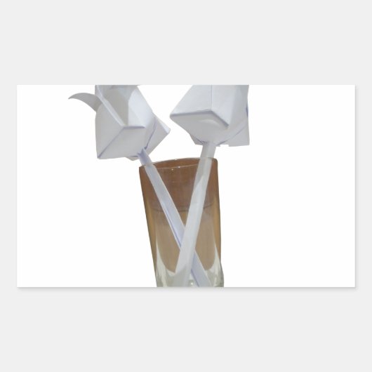 Aanraking van Romance: een vreedzame Valentijnsdag Rechthoekige Sticker (Voorkant)