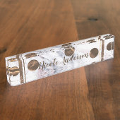 Aanraking van Roos Gold Marble Bronze Copper Girly Naambordje (Zijkant)