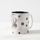 Aanraking van Roos Gold Marble Bronze Copper Girly Tweekleurige Koffiemok (Voorkant rechts)