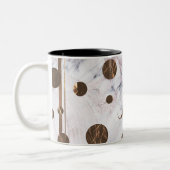 Aanraking van Roos Gold Marble Bronze Copper Girly Tweekleurige Koffiemok (Links)