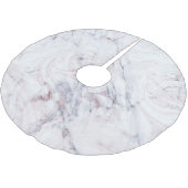 Aanraking van Roos White & Grey Marble Swirl Chic Kerstboom Rok (Gekanteld)