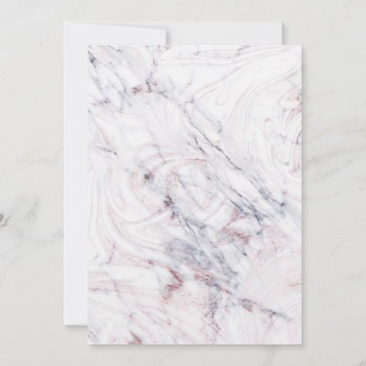 Aanraking van Roos Wit Grijs Marmer Vrijgezellenfe Kaart (Achterkant)