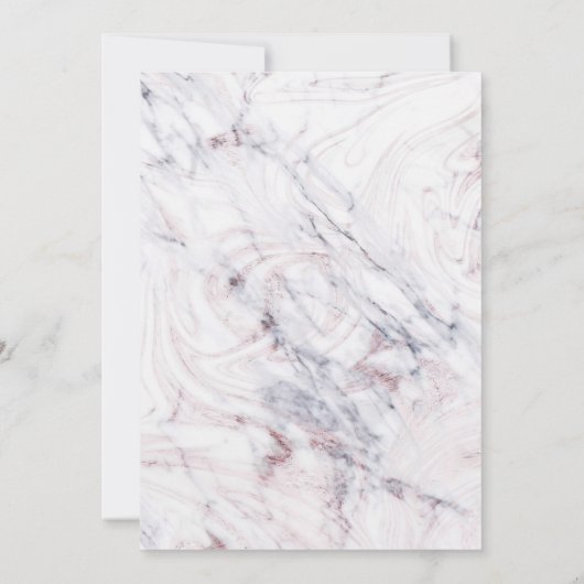 Aanraking van Roos Wit Grijs Marmeren Swirl Chique Kaart (Achterkant)