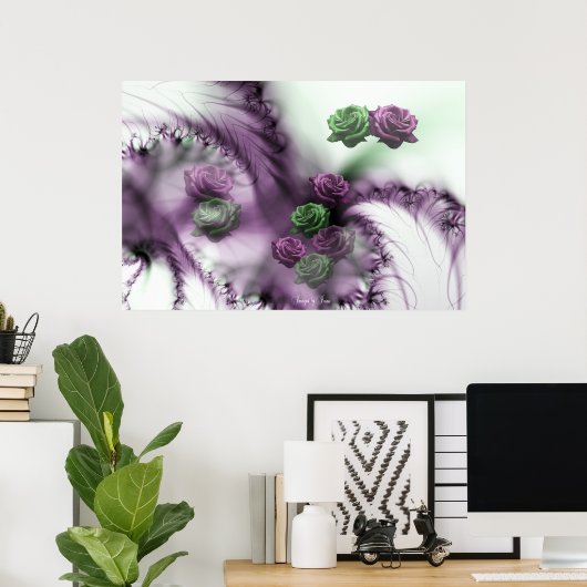 Aanraking van Rozen Poster (Thuiskantoor)