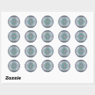 Aanraking van turquoise ronde Stickers