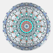 Aanraking van turquoise ronde Stickers (Voorkant)