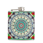 Aanraking van Turquoise Vinyl Wrapped Flask Heupfles (Voorkant)
