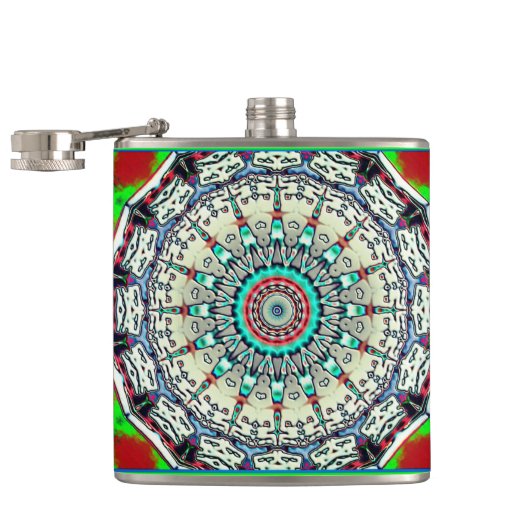 Aanraking van Turquoise Vinyl Wrapped Flask Heupfles (Geopend)