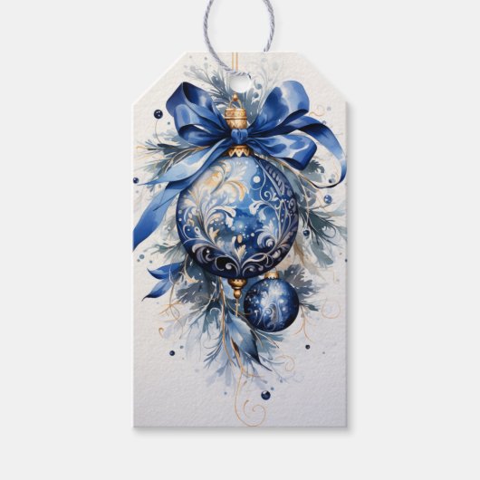 Aanraking van weelde: tinten van blauw cadeaulabel (Voorkant)