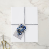 Aanraking van weelde: tinten van blauw cadeaulabel (Met Touw)