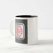 Aanroepknop voor de lift tweekleurige koffiemok (Voorkant links)