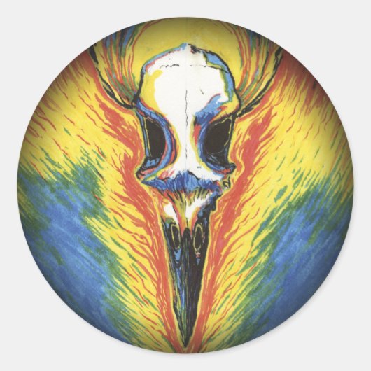 Aanschouw! De Bone-White Bird Ronde Sticker (Voorkant)