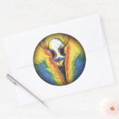 Aanschouw! De Bone-White Bird Ronde Sticker (Envelop)