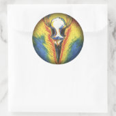 Aanschouw! De Bone-White Bird Ronde Sticker (Tas)