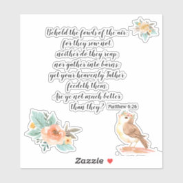 Aanschouw de Fowls van de luchtbijbel Verse Sticke Sticker