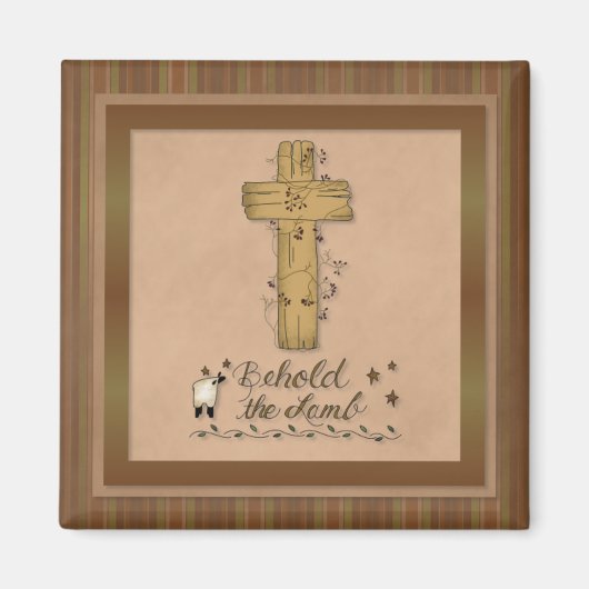 Aanschouw de Lamb Christelijk Koelkast Magnet (Voorkant)