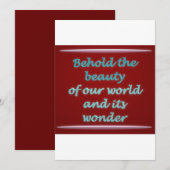 Aanschouw de schoonheid gedicht kunst feestdagenkaart (Voorkant / Achterkant)