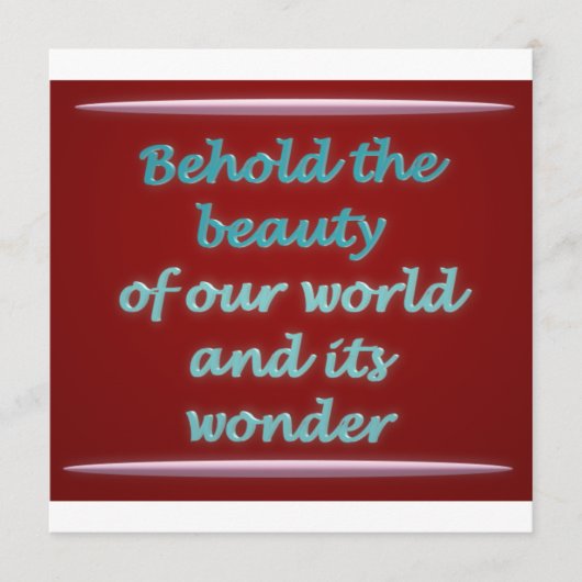 Aanschouw de schoonheid gedicht kunst kaart (Voorkant)