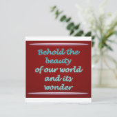 Aanschouw de schoonheid gedicht kunst kaart (Staand voorkant)