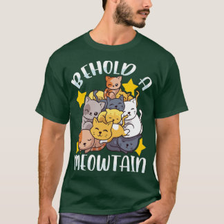 Aanschouw een Meowtain Schattigee Cat Mountain Fun T-shirt