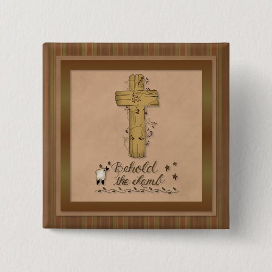 Aanschouw het Lam Christelijke Kerk Button (Voorkant)