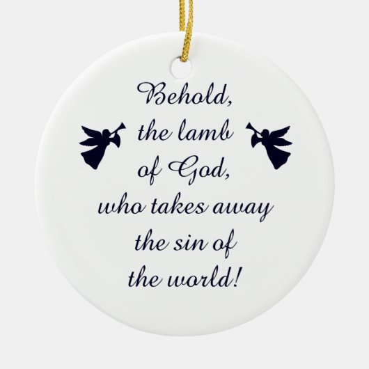 Aanschouw het lam van God Minimalistisch Keramisch Ornament (Voorkant)