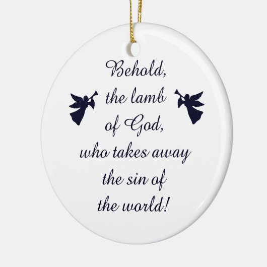 Aanschouw het lam van God Minimalistisch Keramisch Ornament (Links)