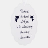Aanschouw het lam van God Minimalistisch Ornament Kaart (Rechts)