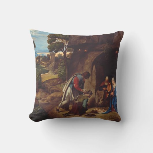 Aanschouwing van de herders door Giorgione Kussen (Voorkant)