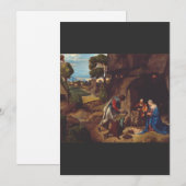 Aanschouwing van de herders door Honthorst Feestdagenkaart (Voorkant / Achterkant)