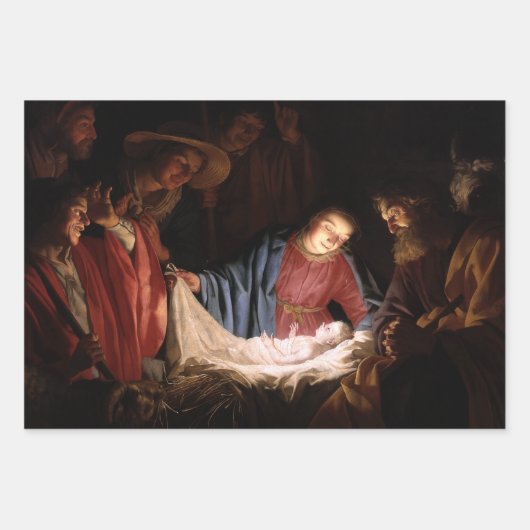 Aanschouwing van de Herders door Honthorst Inpakpapier Vel (Voorkant)