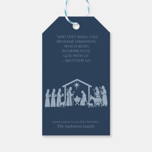 Aanschouwingscadeautabel - Kerststal Cadeaulabel (Voorkant)