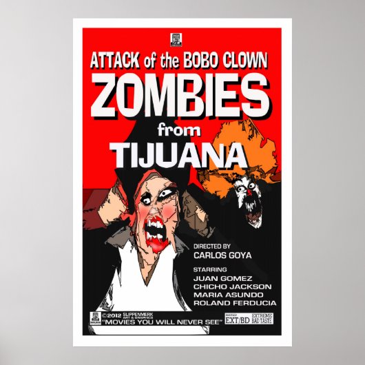 Aanslag op de Bobo-kast Zombies Poster (Voorkant)