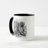 Aanslag op een aardappelwinkel in Ierland, c.1845 Mok (Voorkant links)