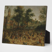 Aanslag op een stad (olie op canvas) fotoplaat (Zijkant)