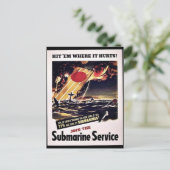 Aansluiten bij de onderzeese dienst briefkaart (Staand voorkant)