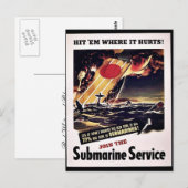 Aansluiten bij de onderzeese dienst briefkaart (Voorkant / Achterkant)