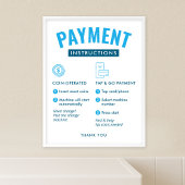 Aansluitende betalingsinstructies poster muur bord