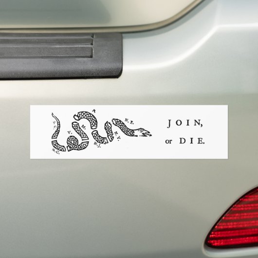 Aansluiting of stervende zwart-op-witte bumperstic bumpersticker (Op auto)