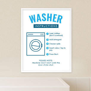 Aansluitinstructies Wasmachine voor Wasmachine Was Poster