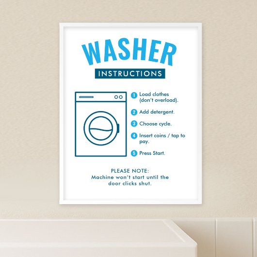 Aansluitinstructies Wasmachine voor Wasmachine Was Poster