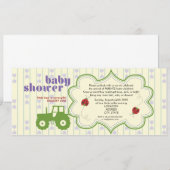 Aansporing van tractor-/ladybug-Baby shower Kaart (Voorkant / Achterkant)