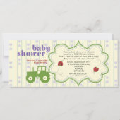 Aansporing van tractor-/ladybug-Baby shower Kaart (Voorkant)