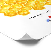 Aanspraakposter voor bijenkorf bij babyshower spel poster (Hoek)
