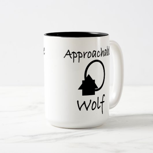 "Aanspreekbare Wolf" Art van J.H.Thornton Tweekleurige Koffiemok (Voorkant rechts)