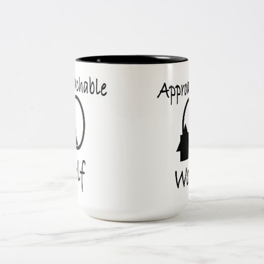 "Aanspreekbare Wolf" Art van J.H.Thornton Tweekleurige Koffiemok (Center)