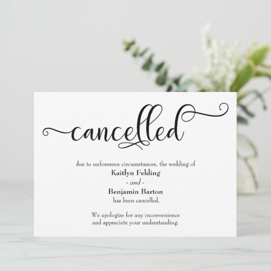 Aansprekende kaart met kalligrafie voor afgeblazen (Staand voorkant)