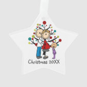 Aanstaand paar Peuter Meisje Kerst Ornament (achterkant)